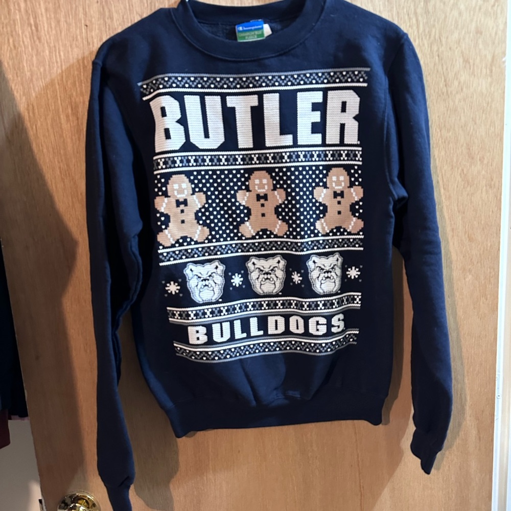 Champion Butler Bulldogs Christmas Holiday Collegiate Sweater Crewneck Size XS